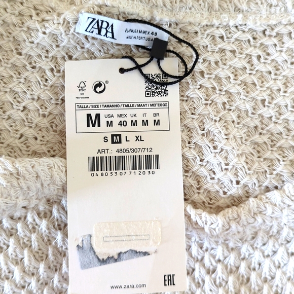 Zara Women knit cable short sleeve perfect to fall layer look Sz Medium - Picture 9 of 12